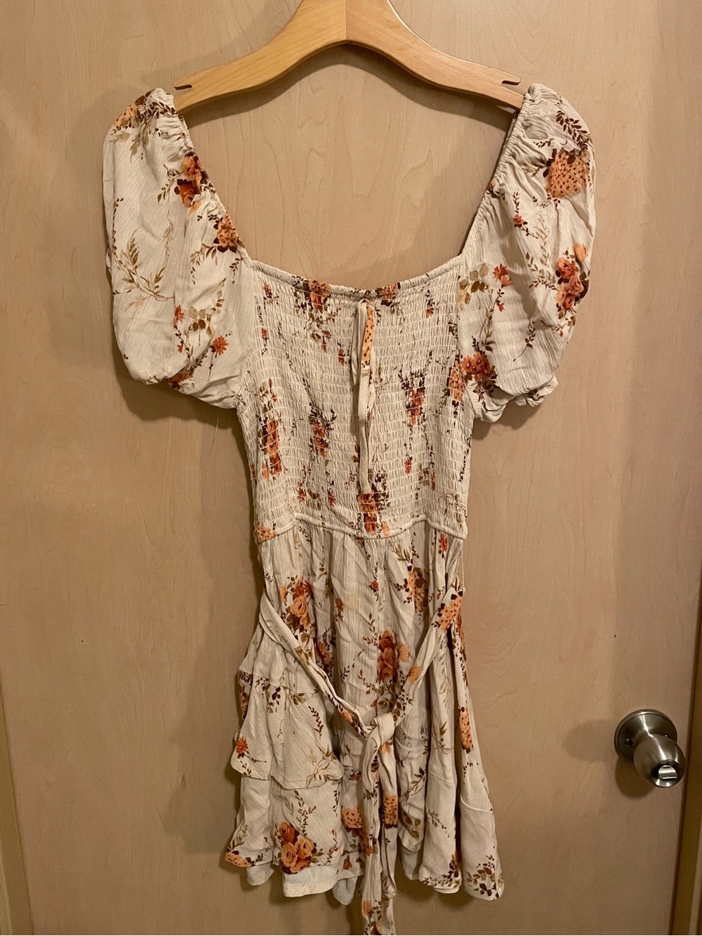 Altar'd State Cream Smocked Floral Romper